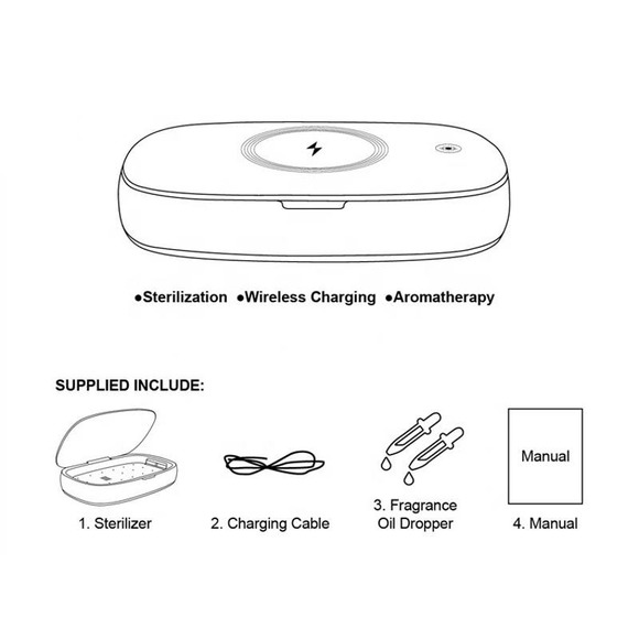 NWT-STERILIZER FOR PHONE with Charger for all items including glasses etc - Picture 3 of 11